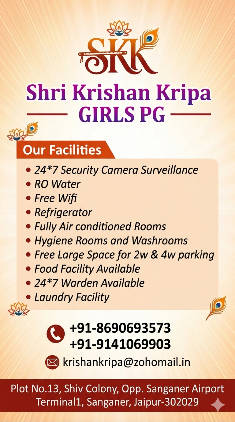 Shri Krishan Kripa Girls PG -Sanganer-Jaipur